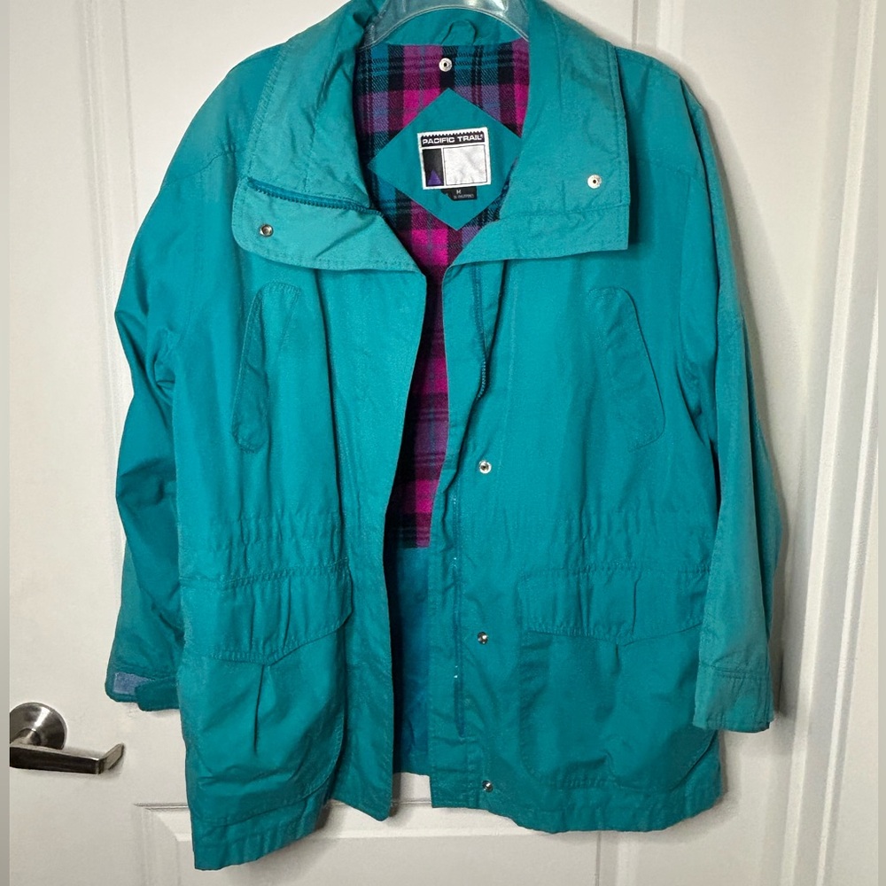 Vintage Pacific Trail 90s Women’s Jacket Teal Pink Lining Medium